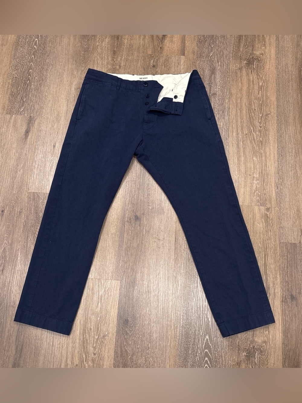 Todd Snyder Japanese Selvedge Chino Pants Navy Blue 36x32